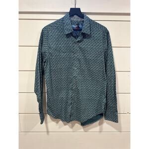 Robert Graham Men's Classic Fit Button Down Dress Shirt Size Medium Green Design